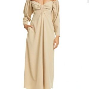 ALC Calley Long Sleeve Off the Shoulder Dress - Beige